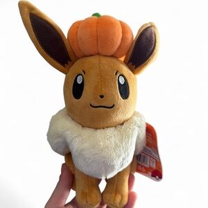Pokemon Eevee Plush with Pumpkin Hat - NWT